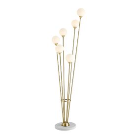 Anechdoche  6 Lights Gold and White Floor Lamp