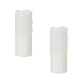 Simplux LED Dripping Candle w/Moving Flame (Set of 2)  3"D x 9"H