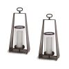 Candleholder (Set of 2) 21"H Metal/Glass