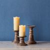 Candle Holder (Set of 3) 5"H, 7"H, 9.25"H Stone Powder/Resin