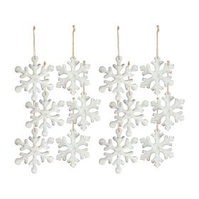 Snowflake Ornament (Set of 12) 7.5"H, 8.5"H Wood