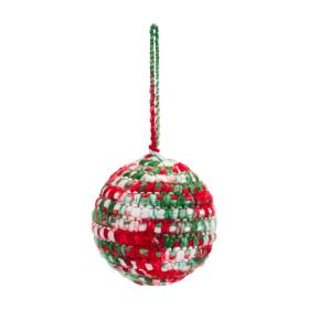 Ball Ornament (Set of 4) 3.75"D Plastic/Polyester