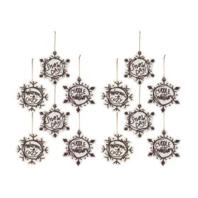 Snowflake Ornament (Set of 12) 4.25"H, 4.5"H, 5"H Plastic