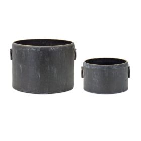 Planter (Set of 2) 10.5"D x 6"H, 14.5"D x 10"H Metal