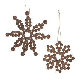 Snowflake Ornament (Set of 12) 4.75"D, 6.75"D Wood