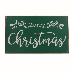 Merry Christmas Sign 20"L x 14"H MDF/Faux Leather