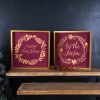 Merry Christmas and Tis The Season Frame (Set of 2) 15.75"SQ MDF/Paper