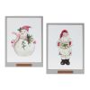 Santa and Snowman Frame (Set of 2) 10.5"L x 14"H MDF