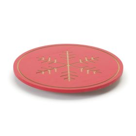 Snowflake Lazy Susan Tray (Set of 2) 11.75"D x 1.25"H MDF