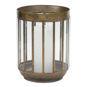 Candle Holder 8"D x 10.75"H Iron/Glass