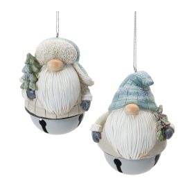 Gnome/Bell Ornament (Set of 12) 4.25"H Resin