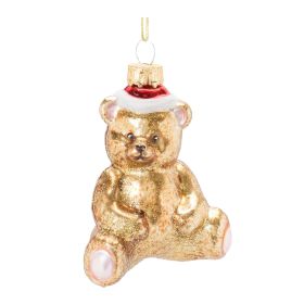 Teddy Bear Ornament (Set of 12) 3.75"H Glass