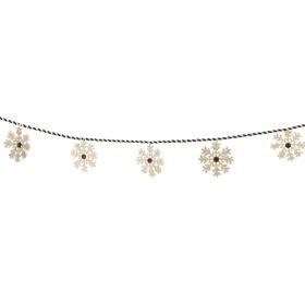 Snowflake Garland (Set of 2) 5.5'L Cotton/Wool