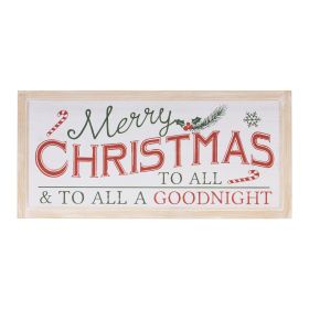 Merry Christmas/ Good Night Sign 30"L x 14"H Wood/MDF