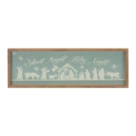 Silent Night, Holy Night Frame 20"L x 6.75"H Metal/Wood