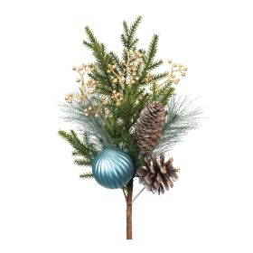 Pine Spray w/Ornament (Set of 2) 18.5"H Plastic