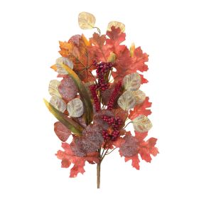 Mixed Fall Leaf Stem (Set of 2) 28"H Polyester