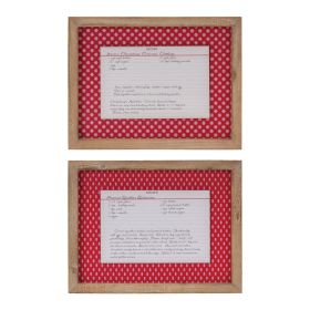 Framed Christmas Cookie Recipe (Set of 4) 13.5"L x 10.25"H MDF/Wood