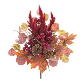 Mixed Fall Foliage Bush (Set of 2) 17"H Polyester