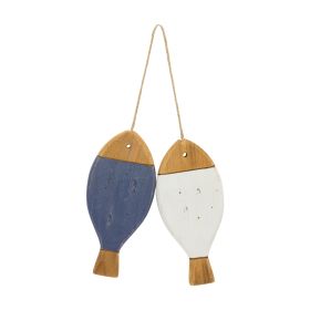 Pair of Fish Ornament (Set of 2) 23.25"L x 3"H Wood