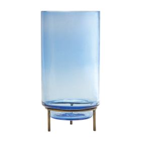 Vase w/Stand 5"D x 10"H Glass/Iron