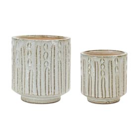 Pot (Set of 2) 5"D x 5.25"H, 6"D x 6.5"H Terra Cotta