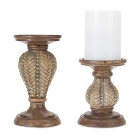 Candle Holder (Set of 2) 5.25"H, 7.25"H Resin