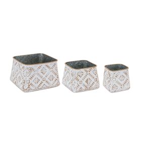 Planter (Set of 3) 4.5"L x 4.25"H, 5.75"L x 4.75"H, 8"L x 5.25"H Metal