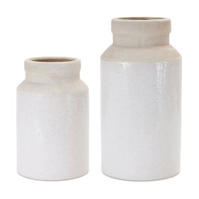 Vase (Set of 2) 5.25" x 8.25"H, 6.25"D x 12"H Stoneware