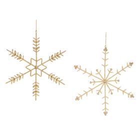 Snowflake Ornament (Set of 6) 12"H Iron/Glass Beads