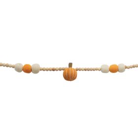 Mini Pumpkin Garland (Set of 2) 48"L Wood/Wool