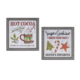 Cocoa and Cookie Print (Set of 2) 16"SQ MDF