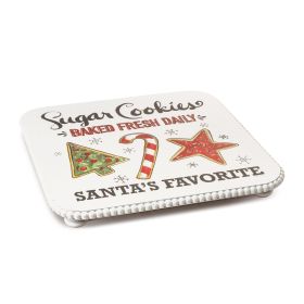 Santa's Favorite Cookie Plate Pedestal 14.25"SQ x 1.5"H MDF/Resin