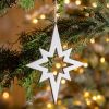 Star Cut-Out Ornament (Set of 4) 10"H Wood