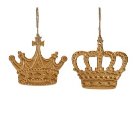 Crown Ornament (Set of 12) 3"H, 3.5"H Aluminum