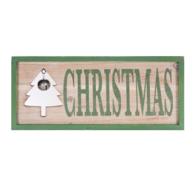 Christmas Frame w/Bell 18"L x 7.75"H MDF/Wood