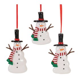 Snowman Ornament (Set of 24) 3"H, 4"H, 4.25"H Clay Dough