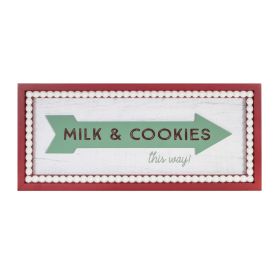 Milk and Cookies Arrow Sign 19.5"L x 8.5"H MDF/Wood