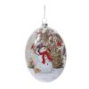 Ornament w/Snowman (Set of 12) 5.5"H Glass