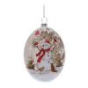 Ornament w/Snowman (Set of 12) 5.5"H Glass