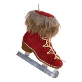 Skate Ornament (Set of 12) 6"H Felt/Faux Fur