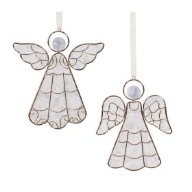 Angel Ornament (Set of 6) 5"H Plastic/Metal