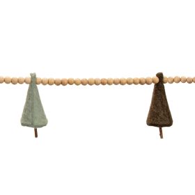 Tree and Bead Garland (Set of 2) 5.5'L Wood/Plastic