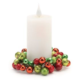 Ornament Candle Ring (Set of 6) 4.5"D Foam/Wire (Fits a 2" Candle)