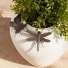 Butterfly/Dragonfly Pot Sitter (Set of 12) 3"L x .75"H, 3"L x 1.5"H Resin/Metal