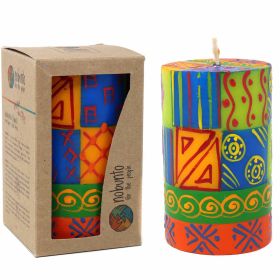 Single Boxed Hand-Painted Pillar Candle - Shahida Design - Nobunto