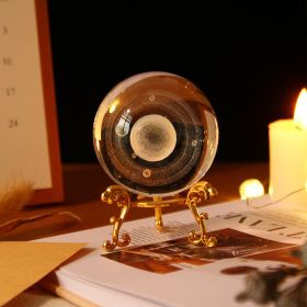 1pc Crystal Ball Art Decoration; Decoration Craft; Crystal Ball Valentine's Day Gifts Birthday Gifts - Saturn - Gold