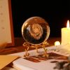 1pc Crystal Ball Art Decoration; Decoration Craft; Crystal Ball Valentine's Day Gifts Birthday Gifts - Milky Way - Gold