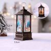 1pc Christmas Lantern Decoration; Vintage Style Hanging Electric Candle Oil Lamp; Christmas Ornaments For Tables & Desks; Holiday Home Decor - Golden