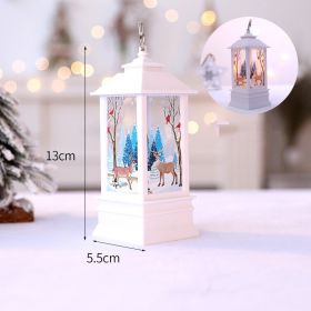 1pc Christmas Lantern Decoration; Vintage Style Hanging Electric Candle Oil Lamp; Christmas Ornaments For Tables & Desks; Holiday Home Decor - White E